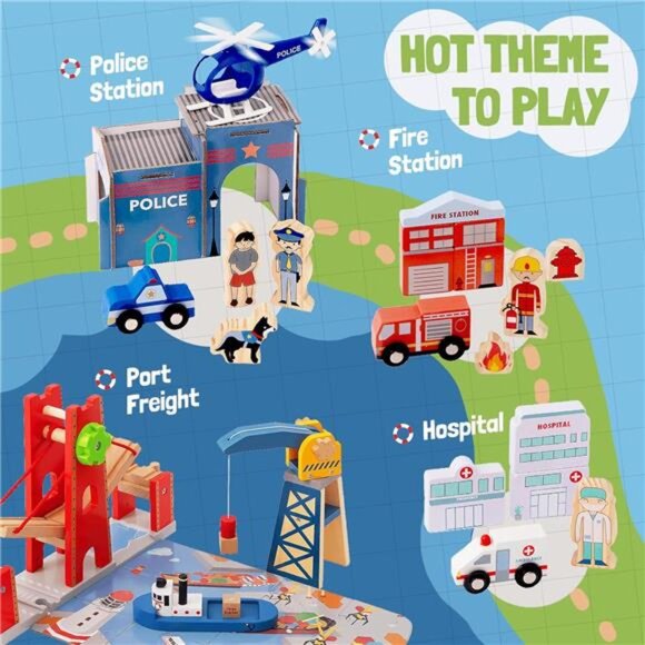 Giant bean 117 Pcs Busy Port City Train Set for Kids- Expandable & Changeable - Picture 4 of 7